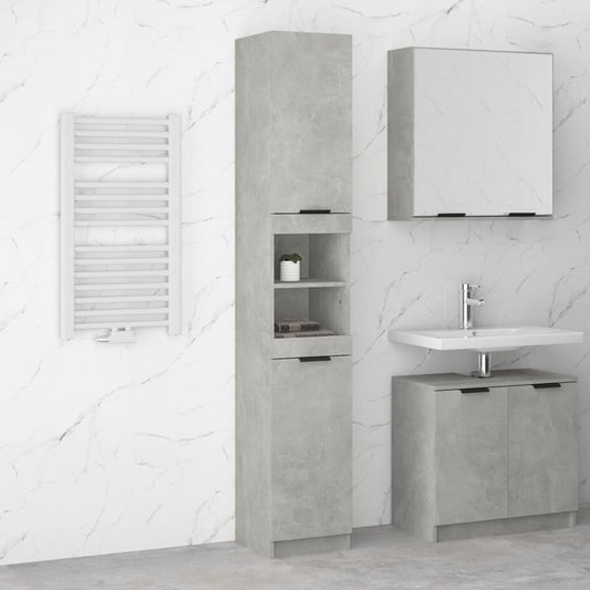 Bathroom Cabinet Concrete Grey Engineered Wood Tall