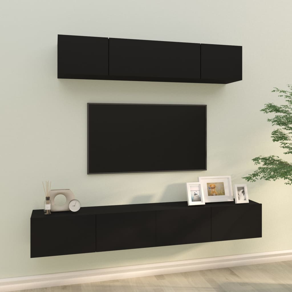 4 Piece Tv Stand Set Engineered Wood