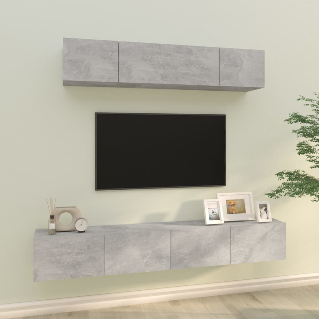 4 Piece Tv Stand Set Engineered Wood