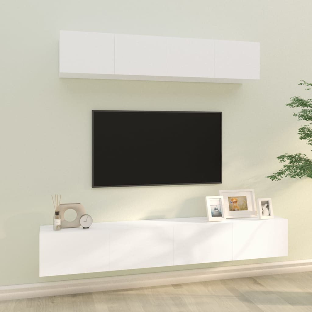 4 Piece Tv Stand Set Engineered Wood