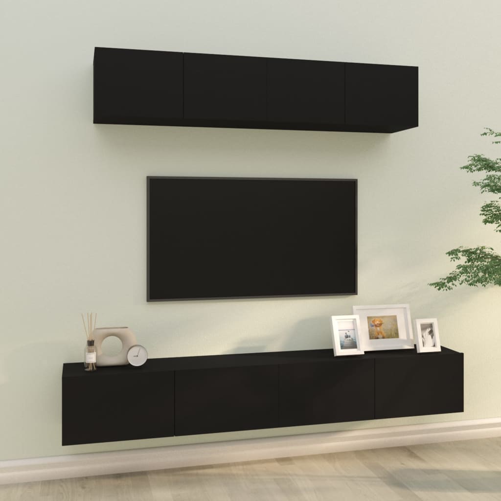 4 Piece Tv Stand Set Engineered Wood