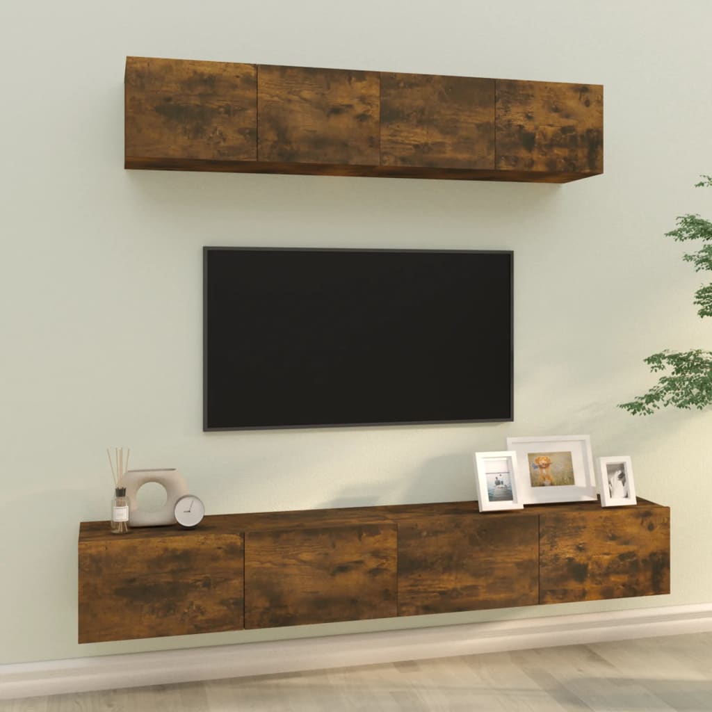 4 Piece Tv Stand Set Engineered Wood
