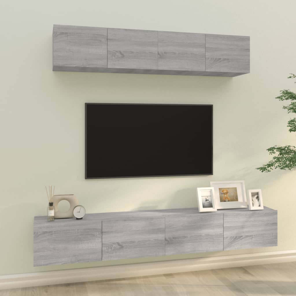 4 Piece Tv Stand Set Engineered Wood