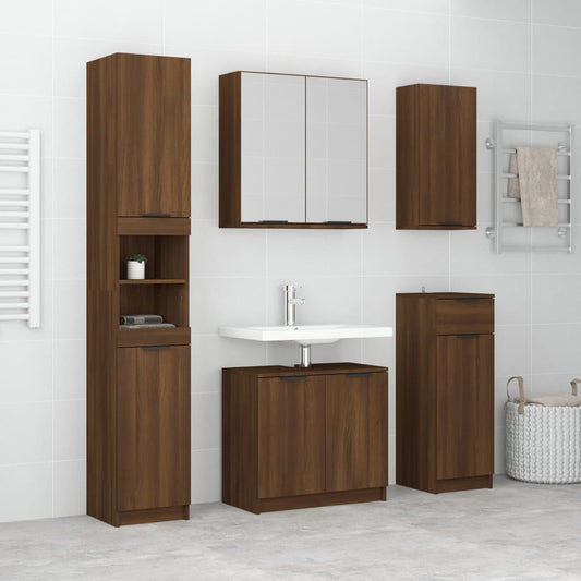 Bathroom Furniture Set Engineered Wood Large