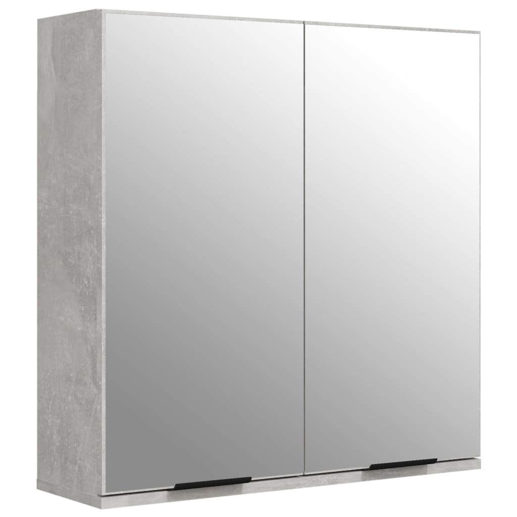 Bathroom Furniture Set Concrete Gray Engineered Wood, Glass Large