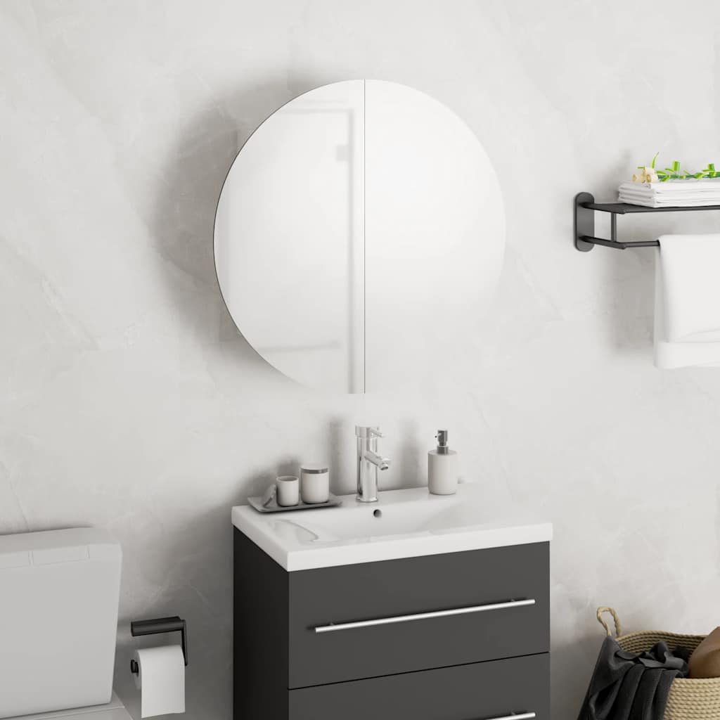 Bathroom Cabinet Grey Engineered Wood, Glass, Pvc, Copper Small