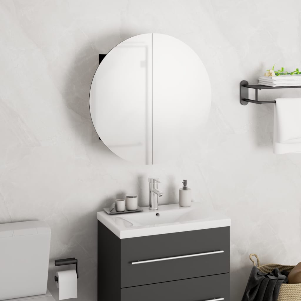 Bathroom Cabinet Grey Engineered Wood, Glass, Pvc, Copper Small