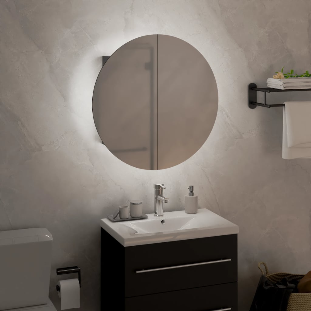 Bathroom Cabinet Grey Engineered Wood, Glass, Pvc, Copper Small