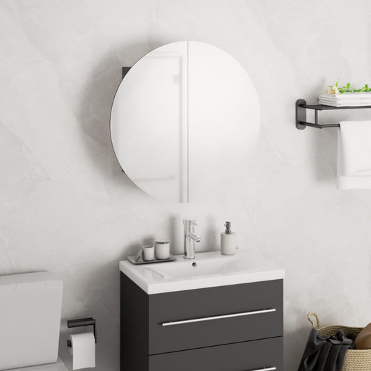 Bathroom Cabinet Grey Engineered Wood, Glass, Pvc, Copper Small