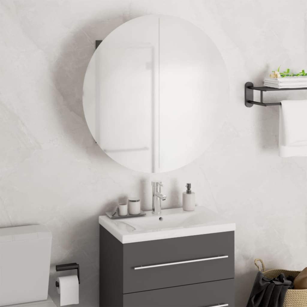Bathroom Cabinet Grey Engineered Wood, Glass, Pvc, Copper Small