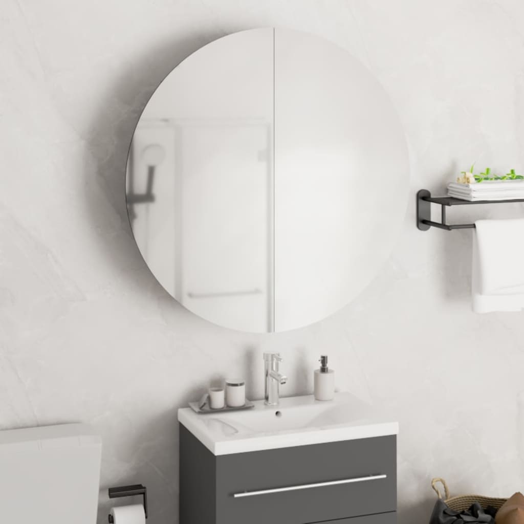 Bathroom Cabinet Grey Engineered Wood, Glass, Pvc, Copper Small