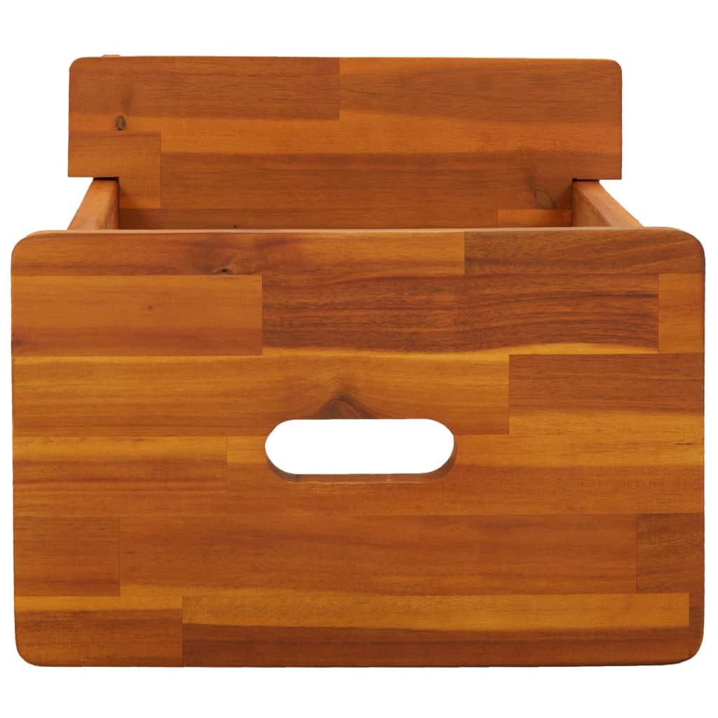 2 Step Stool Natural Wood Solid Acacia Wood Small Durable