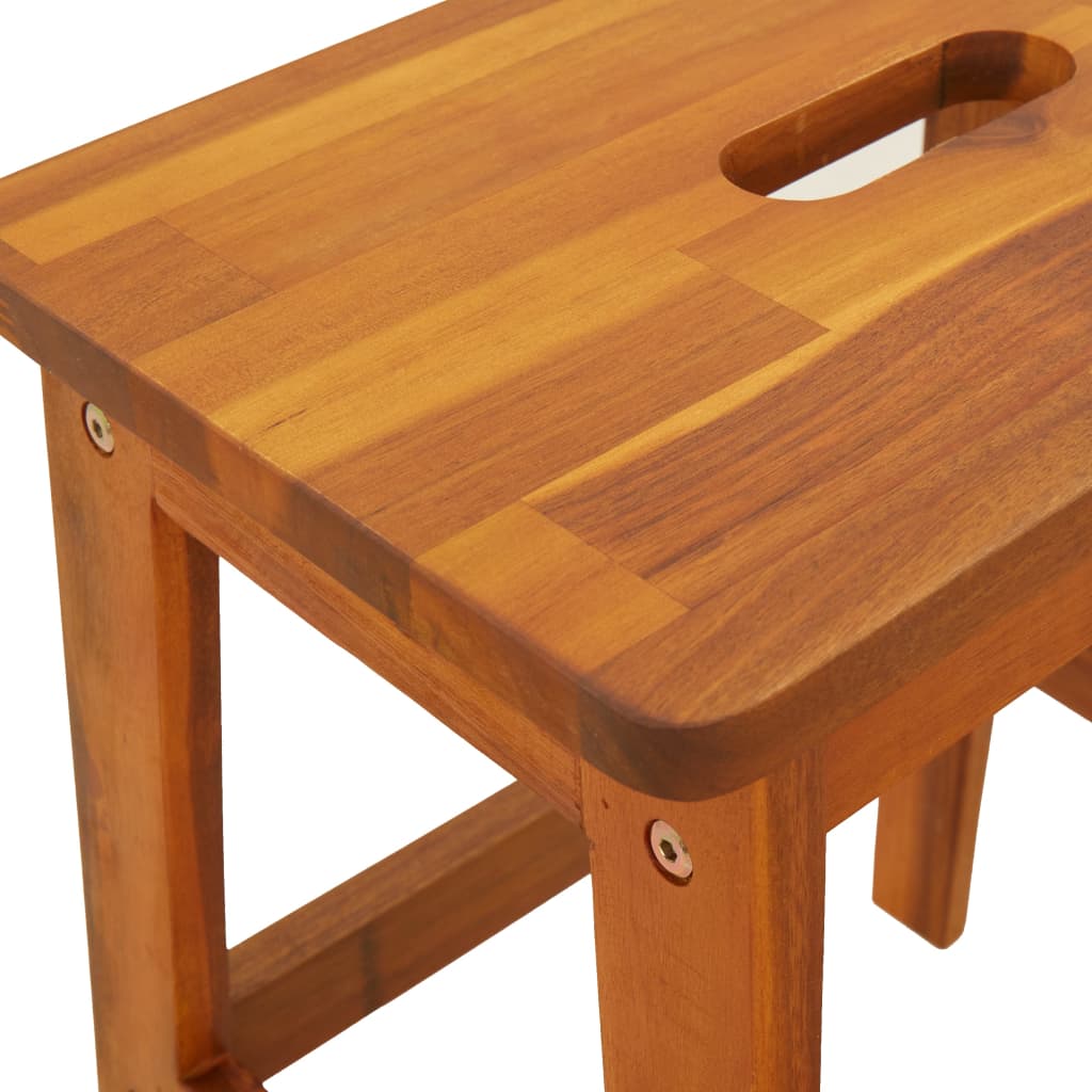 2 Step Stool Natural Wood Solid Acacia Wood Small Durable