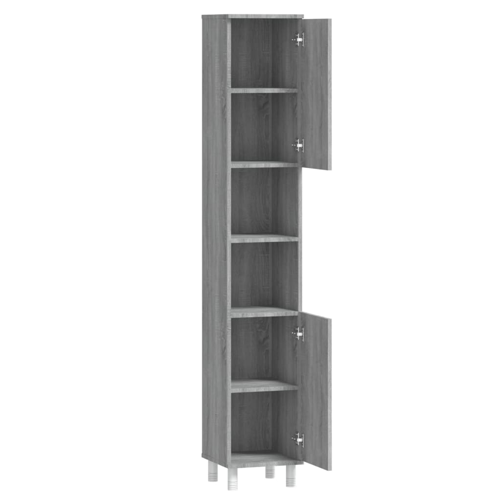 Bathroom Cabinet Grey Sonoma Engineered Wood Tall