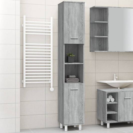 Bathroom Cabinet Grey Sonoma Engineered Wood Tall