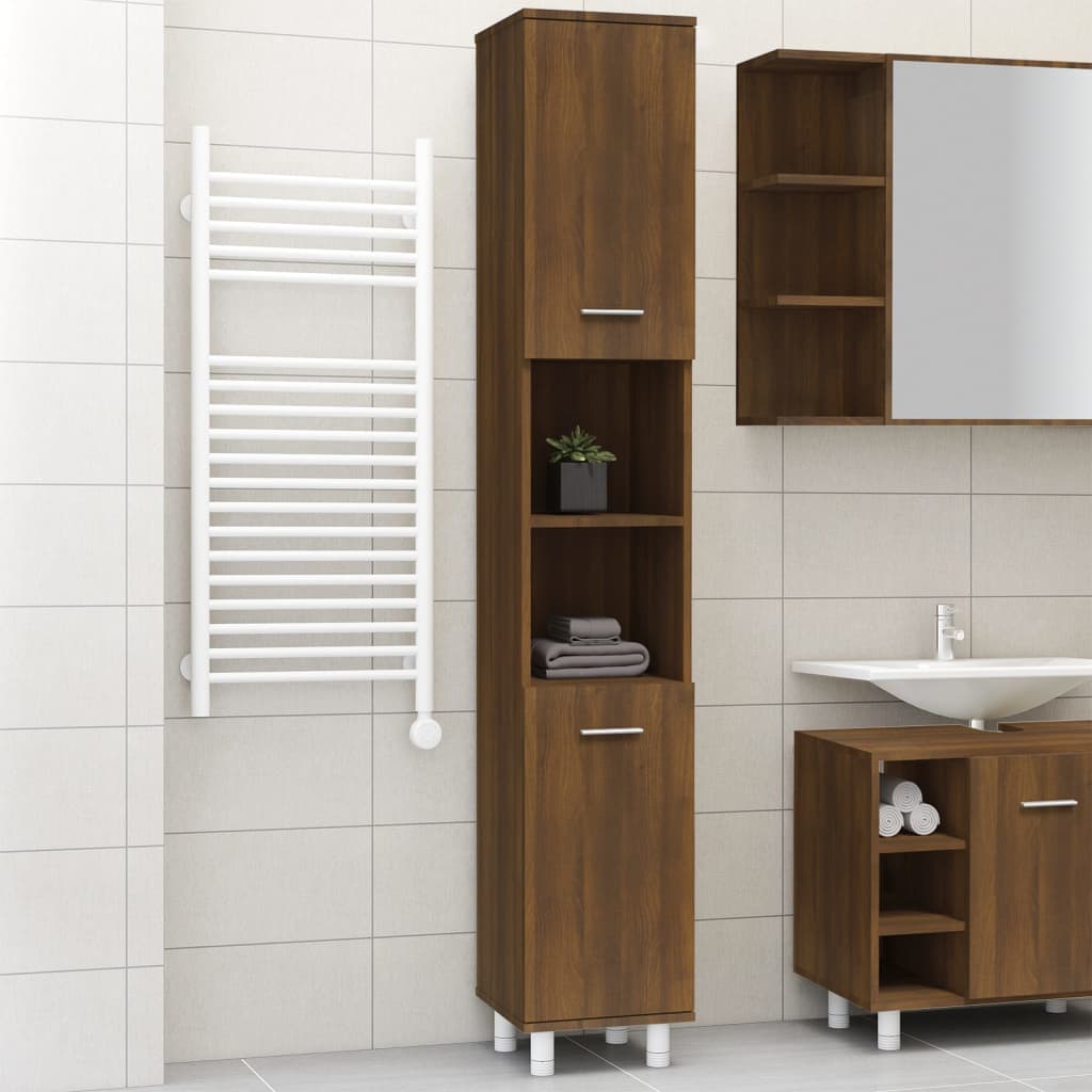 Bathroom Cabinet Grey Sonoma Engineered Wood Tall