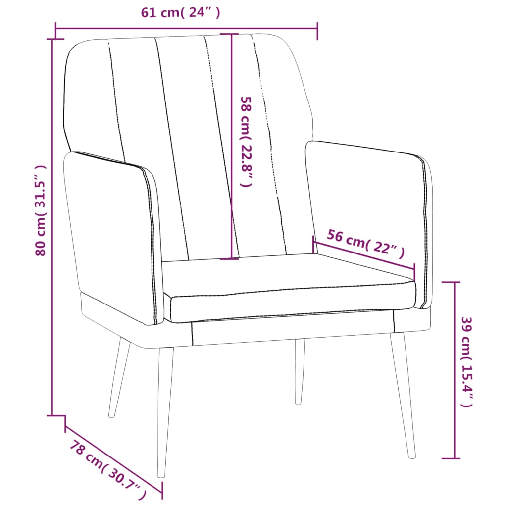Armchair Faux Leather, Metal, Plywood Medium Durable