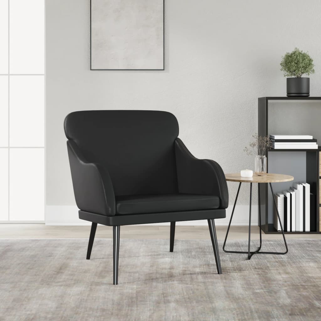 Armchair Faux Leather, Metal, Plywood 24.8 X 29.7 X 31.5 In
