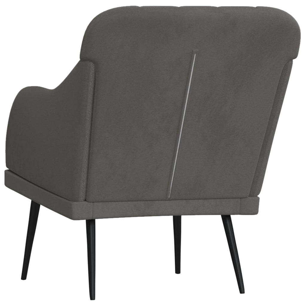 Armchair Dark Grey Velvet (100% Polyester), Metal, Plywood Medium