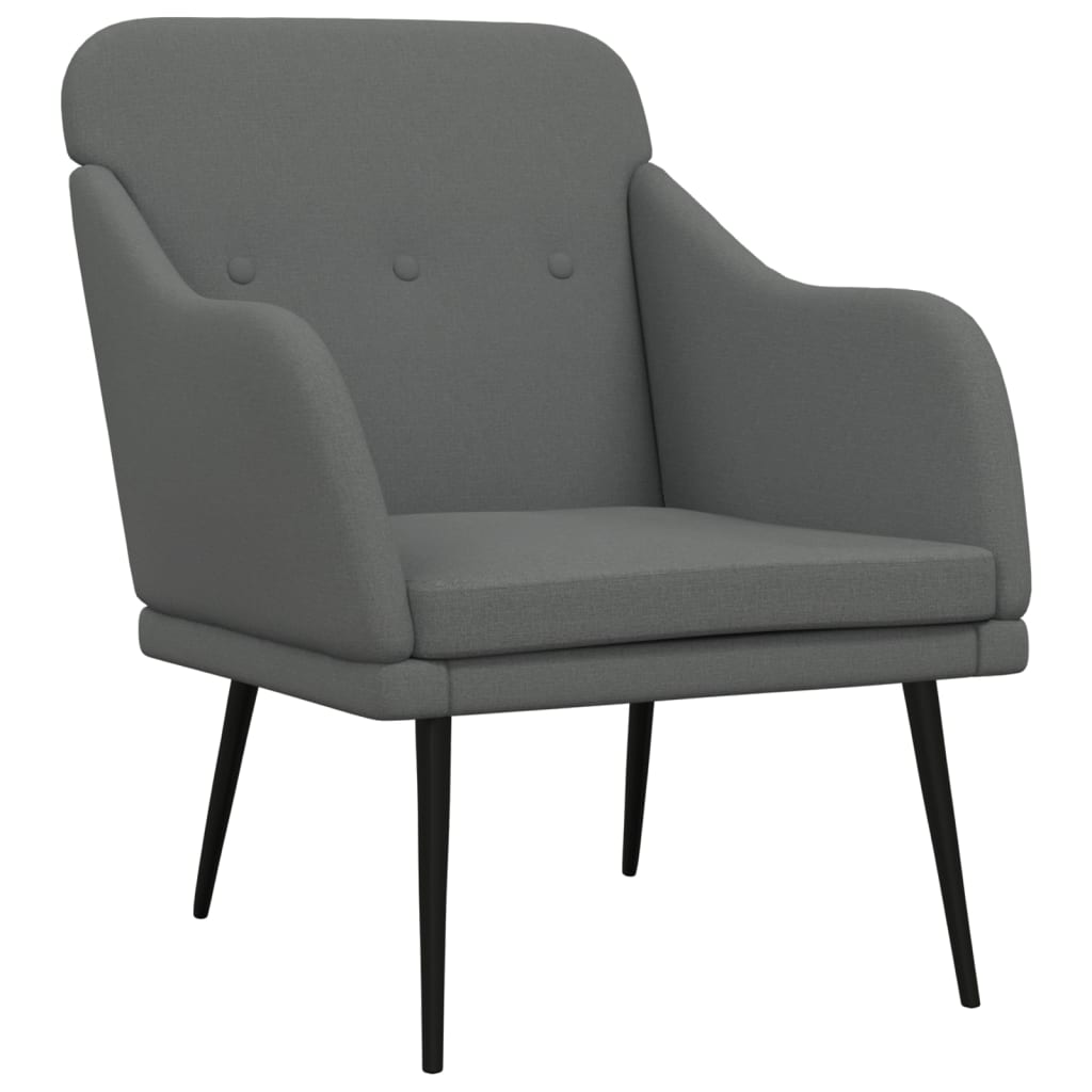 Armchair Dark Grey Fabric (100% Polyester), Metal, Plywood Medium