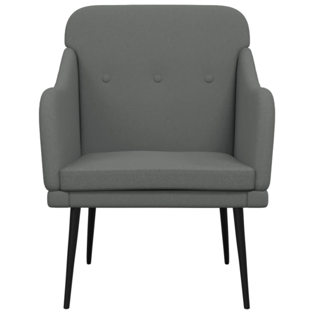 Armchair Dark Grey Fabric (100% Polyester), Metal, Plywood Medium