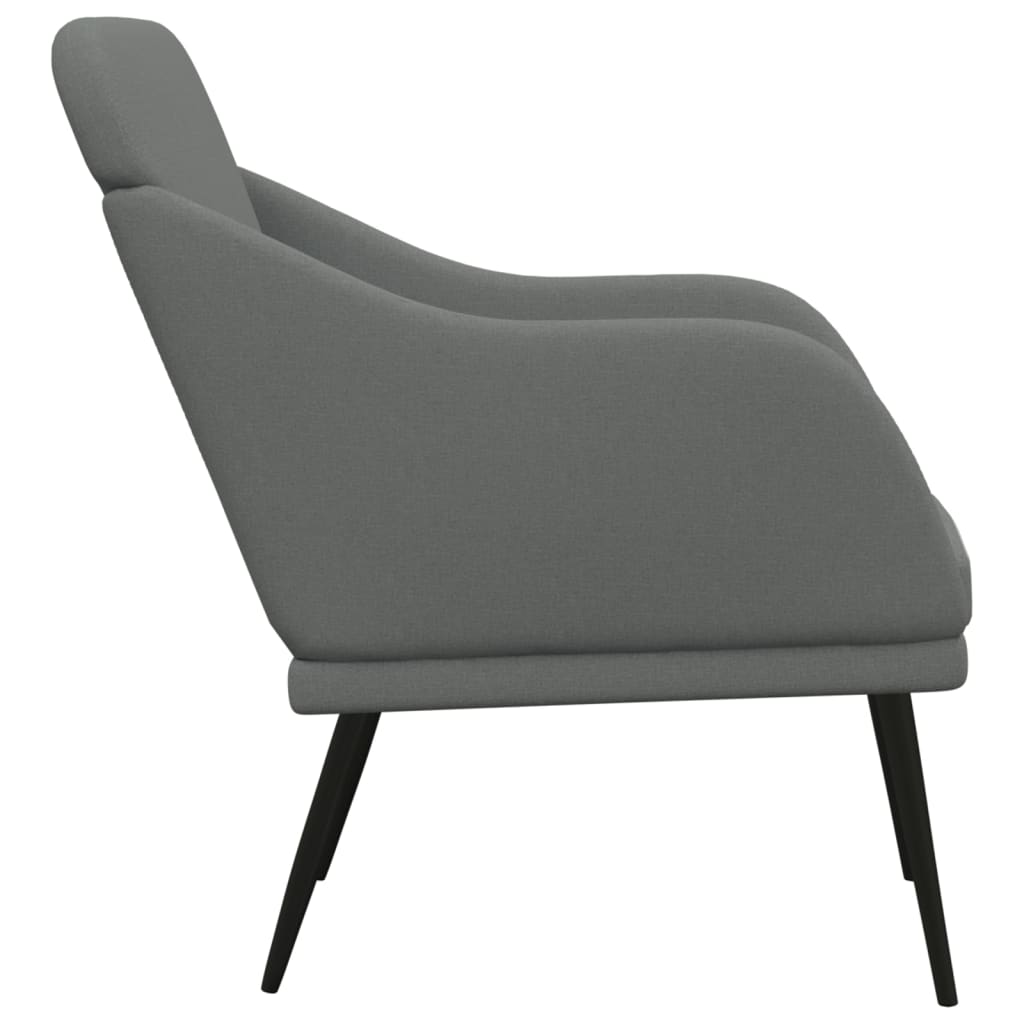 Armchair Dark Grey Fabric (100% Polyester), Metal, Plywood Medium