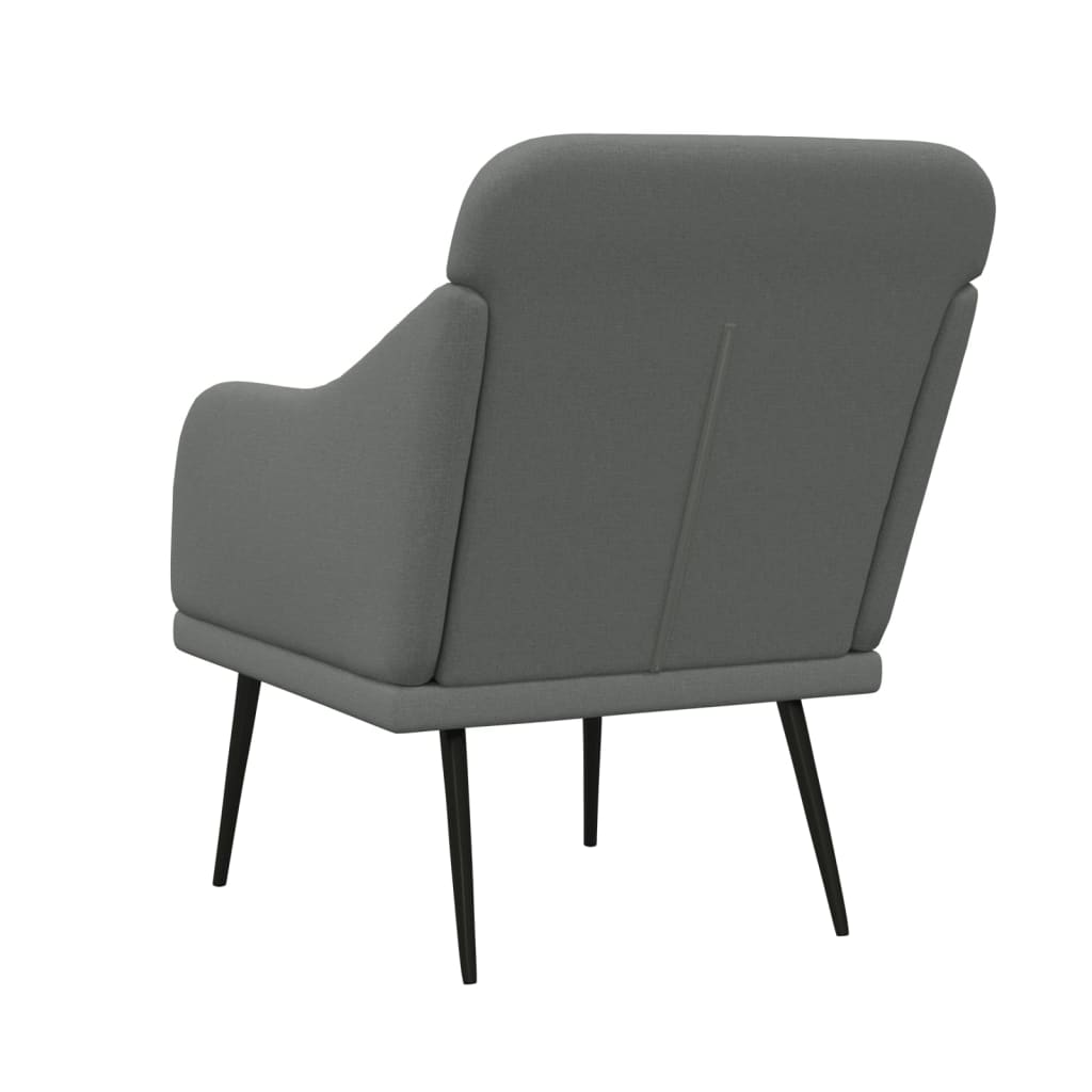 Armchair Dark Grey Fabric (100% Polyester), Metal, Plywood Medium