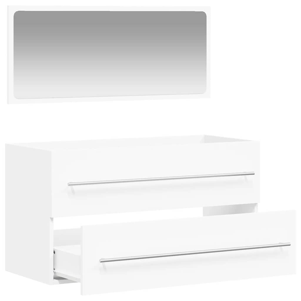 Bathroom Cabinet With Mirror Engineered Wood Large