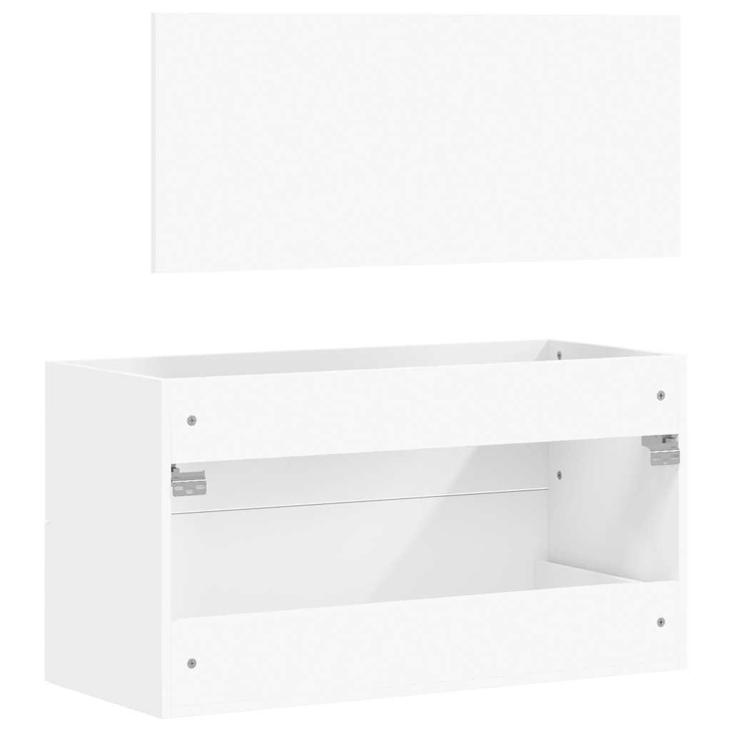 Bathroom Cabinet With Mirror Engineered Wood Large