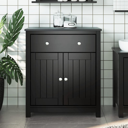 Bathroom Cabinet Solid Pine Wood, Engineered Wood, Metal