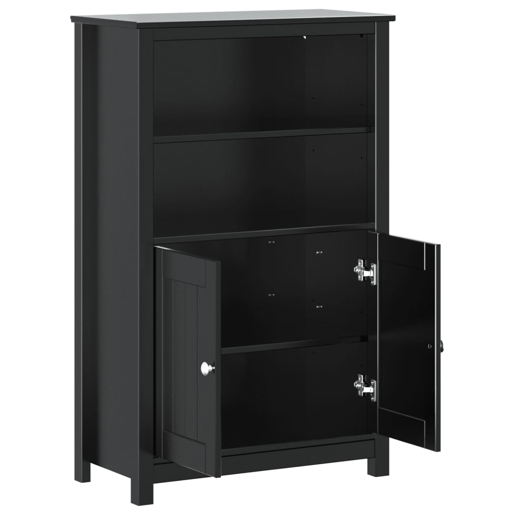 Bathroom Cabinet Solid Pine Wood, Engineered Wood, Metal