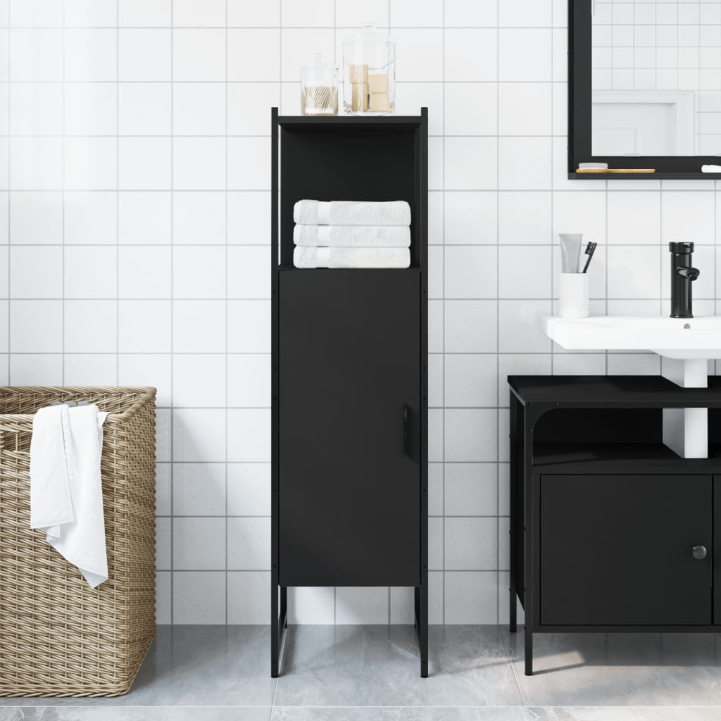 Bathroom Cabinet Engineered Wood And Powder-Coated Steel