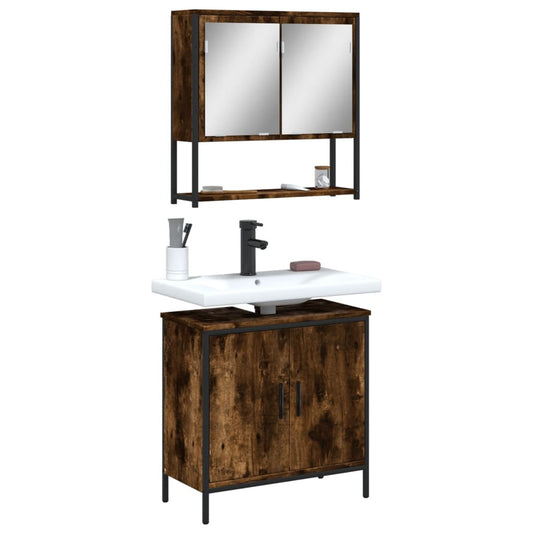 Bathroom Furniture Set Engineered Wood Medium