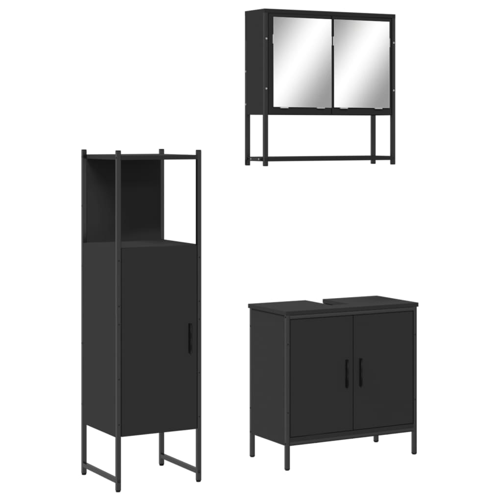 Bathroom Furniture Set Engineered Wood Medium